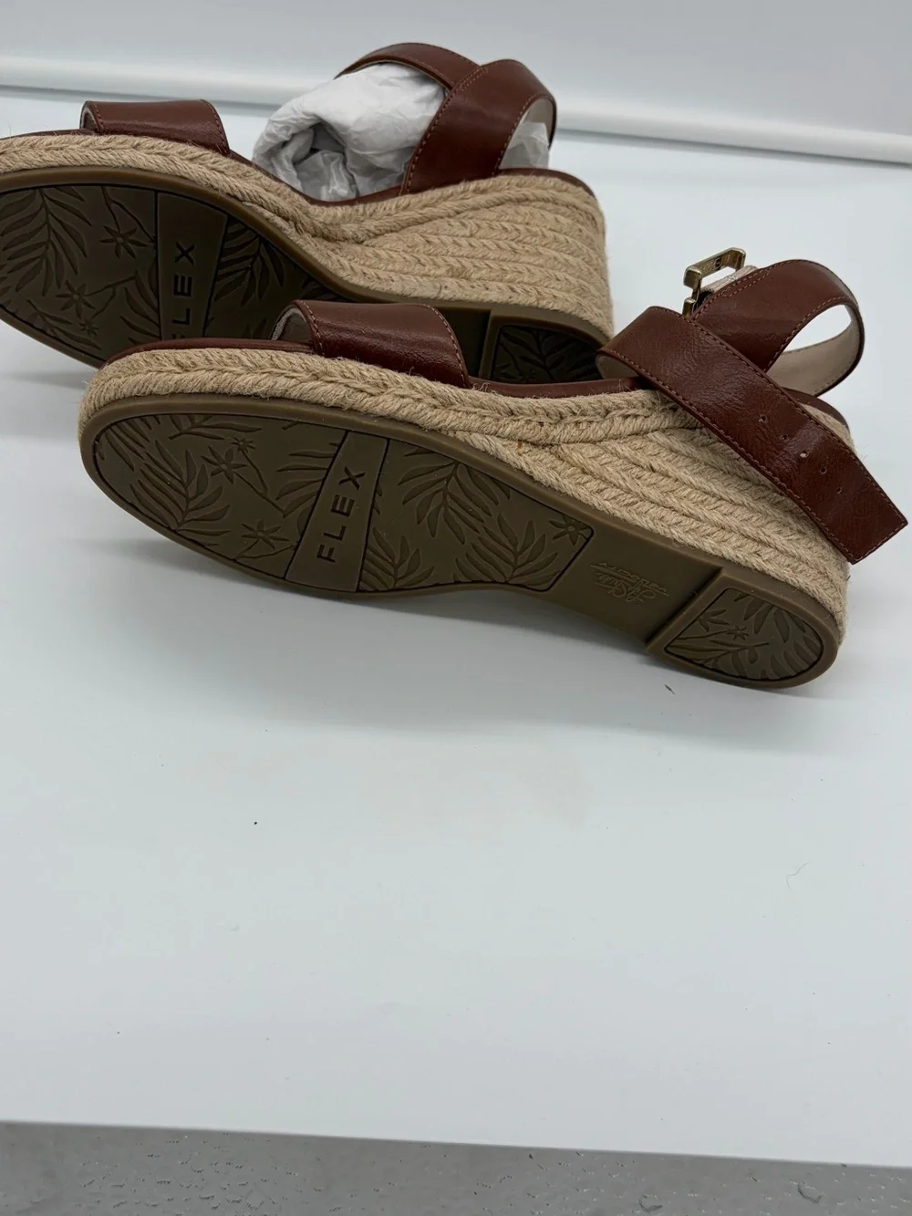 Women’s Brown Leather-Look Ankle Strap Sandals